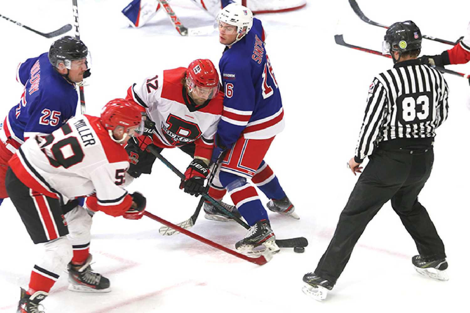 The Moosomin Rangers and Redvers Rockets battling it out in league play last season.